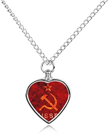 URSS Symbol Star Hammer e Sicklle Pet Cremation Jewelry for Ashes Memorial Urna Colar Pingente