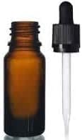 Oil autêntico Co 10 ml garrafas de vidro âmbar com tampa preta de pipeta evidente