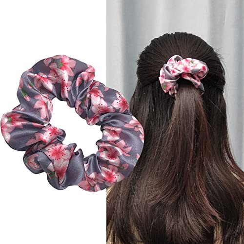 Scrunchies de cabelo de flor elásticos laços de cabelo floral design de folha floral acessórios de cabelo