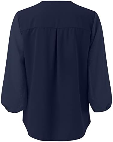 Blusa top para mulheres chiffon polka dot colheita 3/4 mangas t-shirt túnica elegante damas