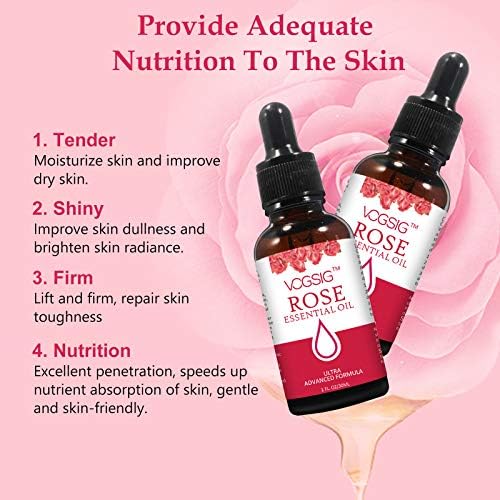 Óleo de rosa O óleo essencial, o óleo de roseira alivia hidrata a pele, as rugas anti -envelhecimento, reduz