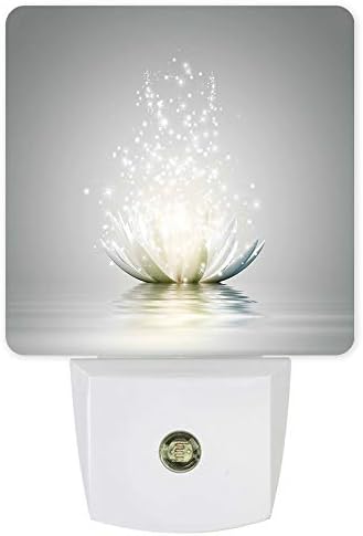 Luzes de plug -in da noite para o quarto, Art Lotus Fantasy Flower Night Lights na parede com sensores