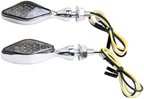 Motortogo Chrome Short Mini LED Turn Signal Lights Indicadores Blinkers compatíveis para 2007 Suzuki RMZ450Z