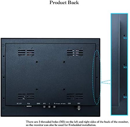 ICHAWK W121MN-592/12.1 '' Inch 1024x768 4: 3 AV BNC HDMI VGA VGA BURTONENTE SOPELO REMOTO MONITOR DO LCD TEMPLO