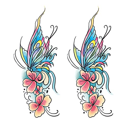 5 PCs Césaria Seção Butterfly Love Flower Tattoo Stickers impermeáveis ​​Totem fêmea Totem Tattoo