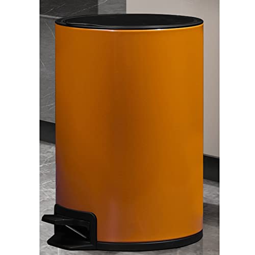 Lixo Can Metal Metal 1,6 galão/6 litros lixo redondo lixo com lixo de tampa para banheiro, lavabo, quarto, cozinha,