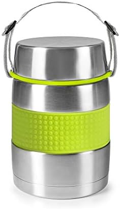 Ibili Flask térmico de classe para alimentos sólidos, prata/verde, 750 ml
