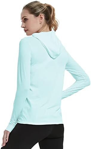 qualidyne feminino upf 50+ jaqueta de proteção solar camisetas com zíper completo camisetas com bolsos de caminhada