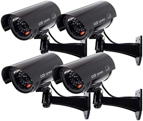 F Finders & Co Outdoor Fake Security Camera, Sistema de Vigilância Dummy CCTV com Luzes Vermelhas