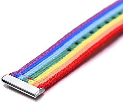 Bandmax Compatível para a série 3 Rainbow Fitbit Versa Bands LGBT PARADE GAY PRIDE NYLON Tecido Fitbit Versa