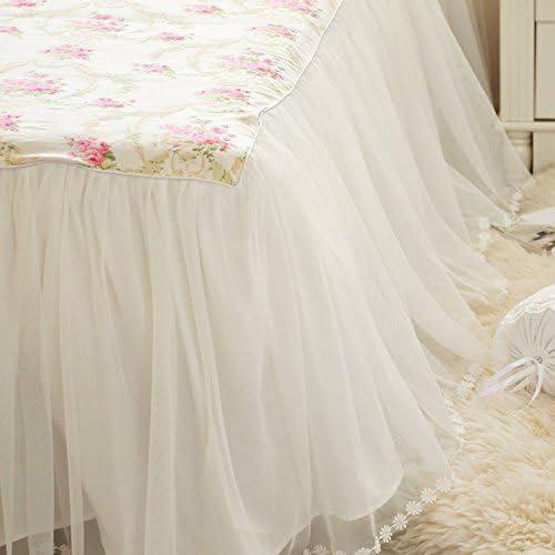Lelva Girls Bedding Set Lace Ruffle Duvet Capa Conjuntos com saia de cama Princess Bedding Conjunto