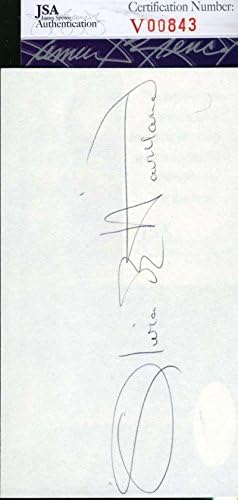 Olivia de Havilland JSA CoA assinado a mão 3x5 Index Card Autograph Authenticed