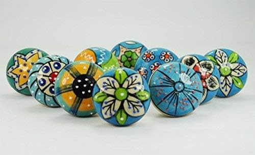 Botões de cerâmica wott conjunto de 10 botões de gabinete e puxadores, botões para gaveta ,, puxões
