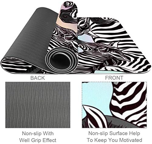Black Zebra Animal Patternyoga tapete de ioga não deslizante para mulheres e meninas exercícios de