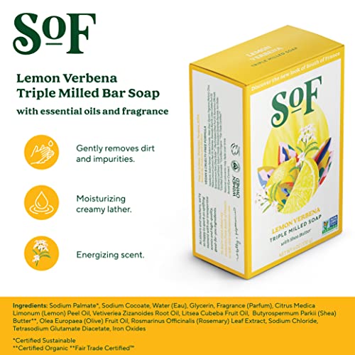 Sabão de barra de limão verbena by Sof Sof Body Care | Sabão com triplo com manteiga de karité