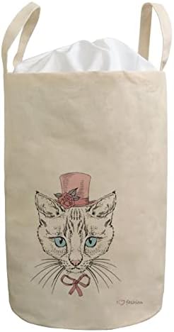 Roupa de cesta de cesto de lavanderia Catamento de gato Cat Roupos Dirty Roupas de saco de linho de