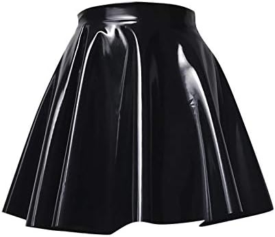 Mini -saia colorida de Manhong Moda Moda de couro plissado brilhante saia feminina feminina de saia Tamanho