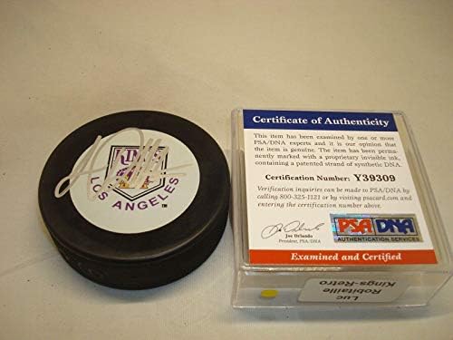 Luc Robitaille assinou o Los Angeles Kings Vintage Hockey Puck Auto. PSA/DNA COA 1C - Pucks NHL autografados