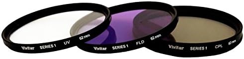 Vivitar 62mm de polarização de 3 peças/UV/F-DL Kit, Metalrim, Blister Pack