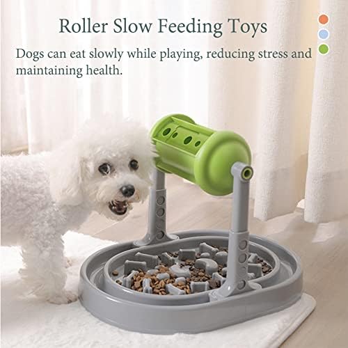 Alimentador lento de cachorro, alimentos interativos de gato girando brinquedos de quebra