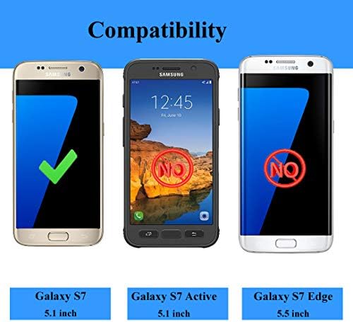 Caixa Samsung Galaxy S7 com protetores de tela HD, Androgate Military Military Metal Metal Ring Holder