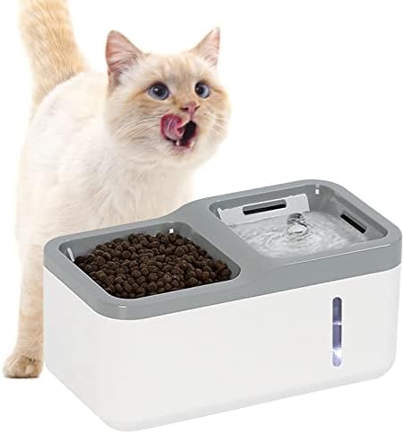 Dispensador de água de gato e tigela de comida, tigela de água automática com alimentador de alimentos