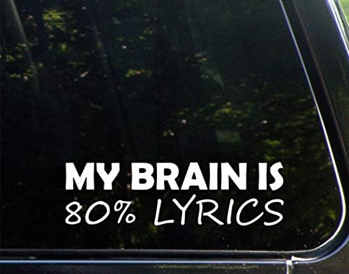 Meu cérebro é 80% de letra das músicas -para carros carros engraçados Vinil adesivo Decalque de