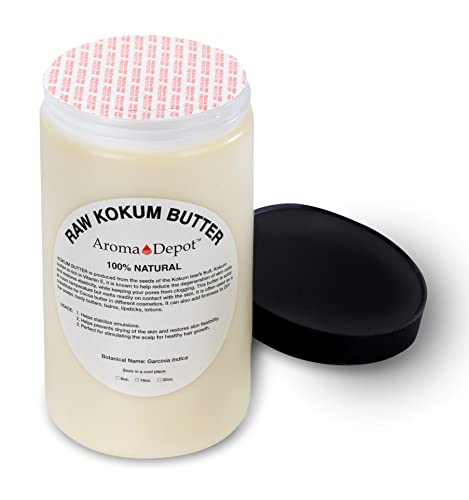 Aroma Depot 2 lb. Raw Kokum manteiga de Kokum, ótima para pele, corpo e cabelo. puro I Natural
