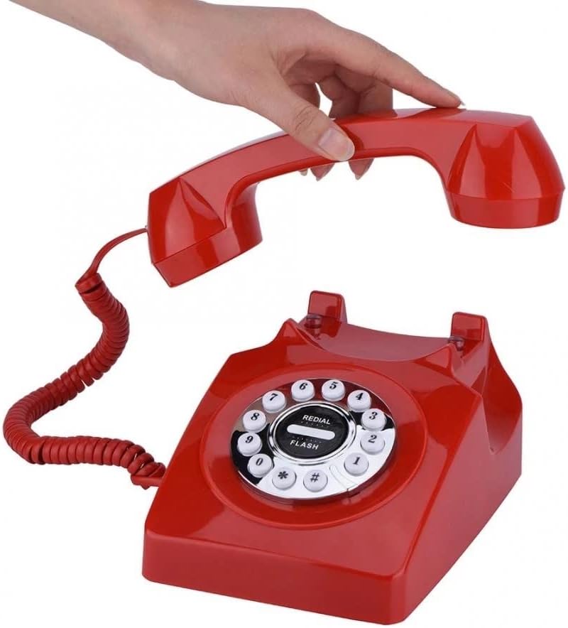 Lukeo Rotário Dial Telefone com fio Telefone para o escritório em casa cancelando o telefone antigo