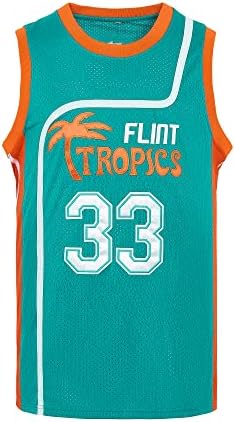 Tueikgu 33 Jackie Moon Flint Tropics Basketball Jersey para homens 90s Hip Hop Roupas para a festa