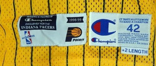 1998-99 Indiana Pacers Game Blank Emitiu Gold Jersey 42 DP31863 - jogo da NBA usado