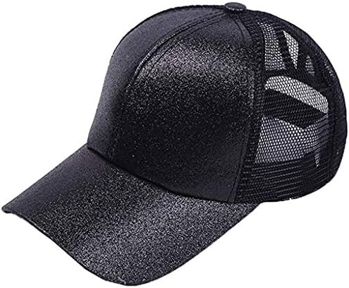 Zpervoba Mesh Back Snapback Chapéu para mulheres brilhantes de brilho visor de soldado Caps Caps de