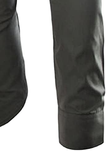 Coringa masculina cor de cor sólida casual camisa de manga longa elegante negócio slim fit shirt