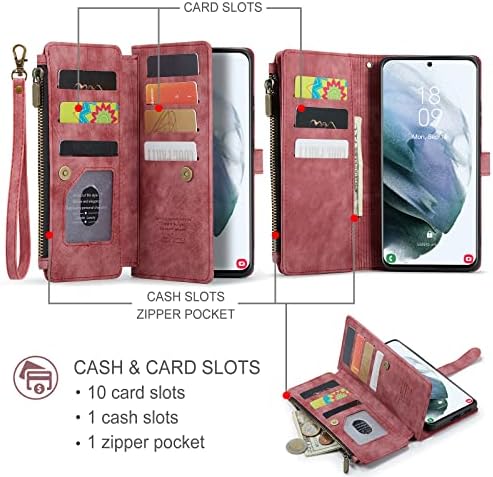 Caixa de telefone Asuwish para Samsung Galaxy S21 Glaxay S 21 5G Tampa de carteira de 6,2 polegadas e tela de vidro