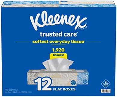 Kleenex Trusted Care Facial Facial Tissues, caixas planas
