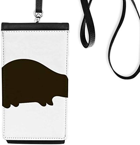 Black Hedgehog Animal Portrayal Phone Wallet bolsa pendurada bolsa móvel bolso preto