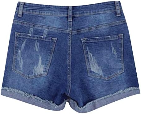 4 de julho feminino rasgado de jeans mid Rise Shorty Jeans America