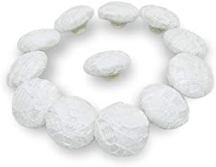 Botões de acabamento de noiva de renda de botão para vestido de noiva, tecido coberto com haste de lona