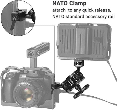 Smallrig Articulando braço mágico com bola de parafuso e bola de grampo da OTAN, montagem de monitor