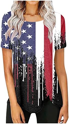 4 de julho Camisas mulheres, camisetas americanas camisetas vintage EUA camisa patriótica Camiseta casual