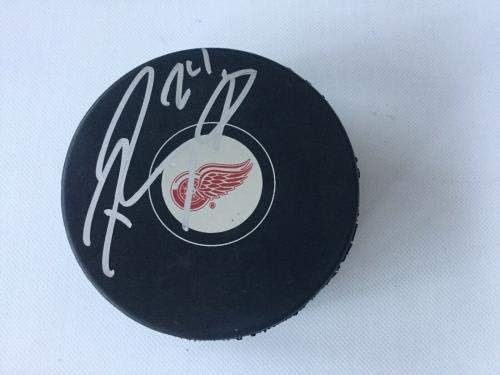 Damien Brunner assinou autografou Detroit Red Wings Hockey Puck PSA DNA CoA A - Pucks de NHL autografados