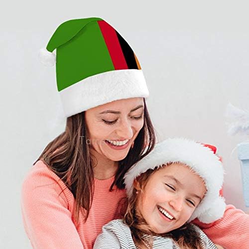 Chapéu de Papai Noel de Natal, bandeira da Zâmbia chapéu de férias de natal para adultos, UNisex Comfort Christmas