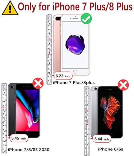 Monasay iPhone 8 Plus Wallet Case, iPhone 7 Plus Caso, [Protetor de tela de vidro] [Bloqueio RFID] Flip Folio