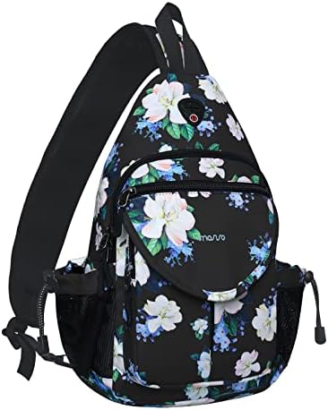 Mochila Mosis Sling, Myrtle Flower Crossbody Travel Caminhando Daypack Saco de peito com bolso anti-roubo