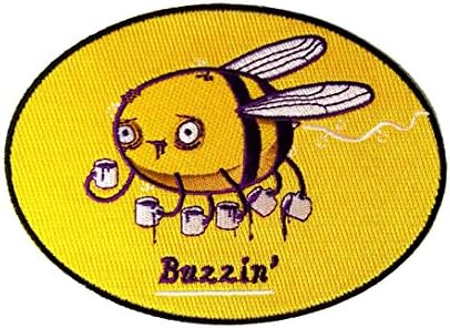 Buzzin Bumblebee Bebing Coffee Brew - Ferro em apliques de adesivo bordado