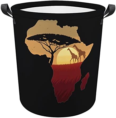 Africano Safari Giraffe grande cesta de lavanderia à prova d'água cesto de lavanderia Organizador de brinquedos