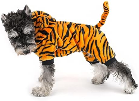 Dr.Nono Tiger Costume - Costume de cosplay para cães e gatos pequenos - roupas de estimação de veludo amarelo e