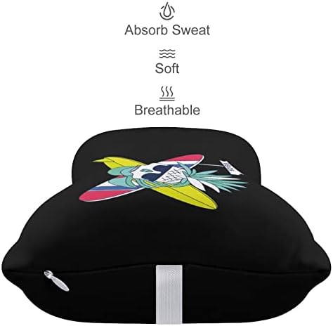 Surfboard Skull Pineapple Car pescoço travesseiro 2 PCs Local de pescoço de cabeça respirável Coscada