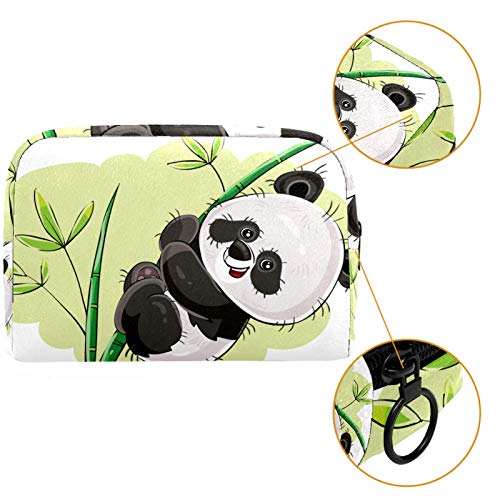 Bolsa de higiene pessoal Bolsa de lavagem organizadora de maquiagem cosmética com zíper panda e bambu