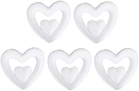 AMOSFUN 5PCS Coração em forma de coração Poliestireno Supplies DIY Projetos de artesanato Decorações de
